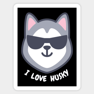 siberian husky sunglasses Sticker